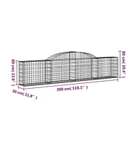 Arched Gabion Basket 118.1"x11.8"x23.6"/31.5" Galvanized Iron