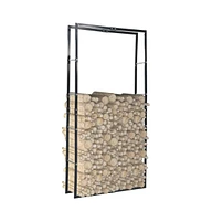 Firewood Rack Black 39.4"x9.8"x78.7" Steel