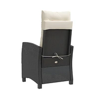 Reclining Patio Chairs 2 pcs with Cushions Poly Rattan