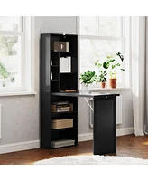 Homcom Convertible Desk with board & Shelf Multi-Function Table,