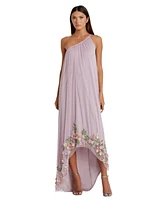 Mac Duggal Women's One Shoulder Trapeze Embellished High Low Gown