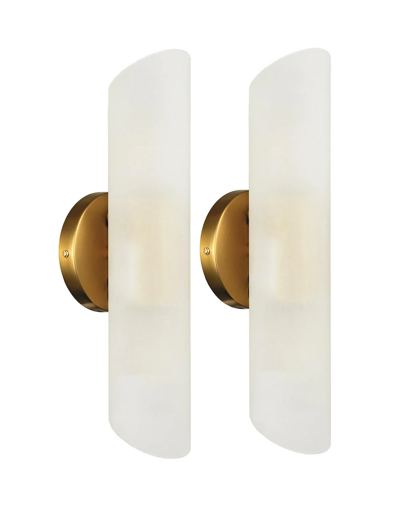 Moose Modern Brass 2-Light Cylinder Sconce Lighting Set of 2