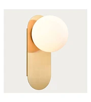 Moose Modern Brass Globe Wall Light Sconce with Opal Glass Shade