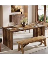 Tribesigns 63-Inch Wood Dining Table for 4-6, Farmhouse Rectangular Kitchen Furniture with Sturdy Wooden Legs for Dinner, Eating, Living Room