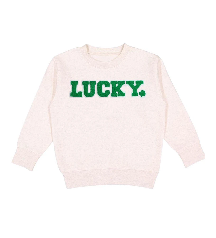 Sweet Wink Toddler Boys Lucky Varsity Patch St. Patrick's Day Sweatshirt