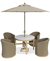 Reid Outdoor Dining 5pc Set (Round Table & 4 Swivel Chairs)