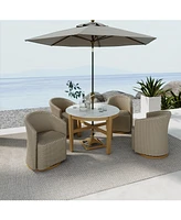 Reid Outdoor Dining 5pc Set (Round Table & 4 Swivel Chairs)