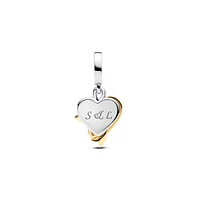 Pandora Engravable Heart and Arrow Double Dangle Charms