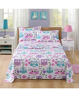 MarCielo Bed Sheets For Kids Owl Pattern Sheets For Kids Girls Boys Teens Children Sheets Full