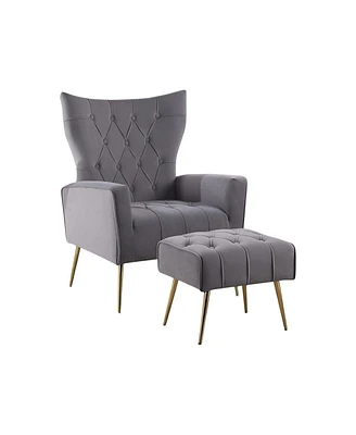 Modern Accent Chair with Ottoman for Chic Seating and Relaxation