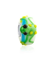 Bling Jewelry Green Yellow Toad Frog Glass Charm Bead for European Bracelet 3D Lampwork Murano