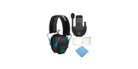 Walkers Razor Shooting Muff (Black/Teal) with Walkie Talkie, Glasses and Cloth