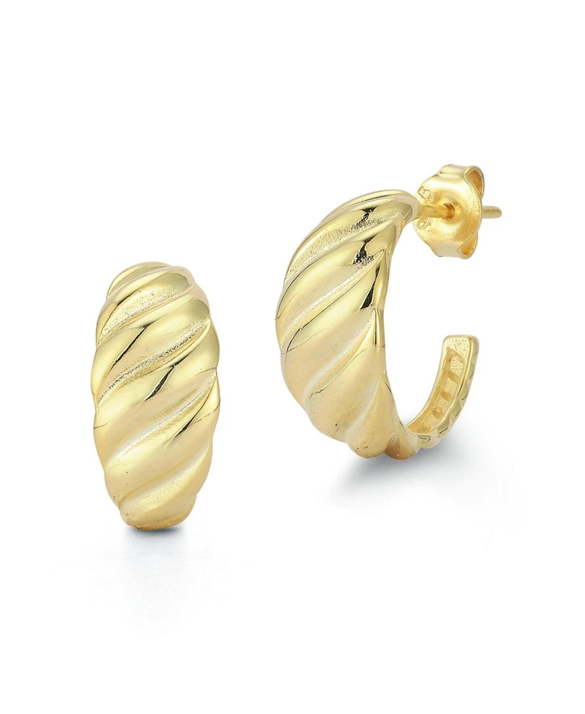 Rachel Zoe 14K Gold Plated Sterling Silver Criossant Hoop Earrings