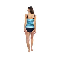 Profile by Gottex Women's Bachata D Cup Center Ruched Tankini Underwire Foam Adjustable Straps