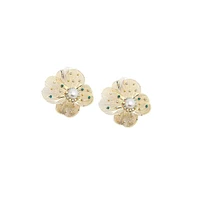 Floral Palmate Drop Earrings