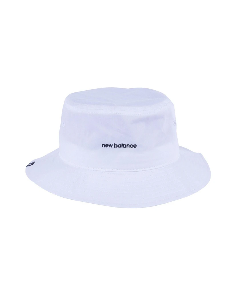 New Balance White Lightweight Cotton Canvas Bucket Hat