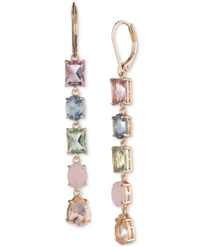 Lauren Ralph Lauren Gold-Tone Multi Stone Linear Earrings