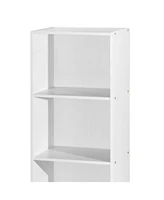 Hodedah 12 x 16 x 47 Inch 4 Shelf Bookcase and Office Organizer, White Finish