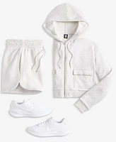 Id Ideology Womens Cropped Zip Hoodie Knit Shorts Exclusively At Macys