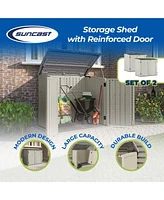 Suncast 53 x 31.5 x 45.5" Resin Storage Shed w/ Reinforced Floor, Ivory (2 Pack)