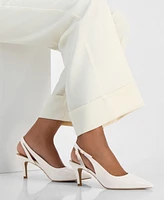 Vaila Shoes Women's Clover Slingback Pumps - Extended Sizes 9-14