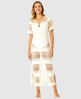 Ibiza Anne Cole Women's Long Maxi Crochet Cover-Up