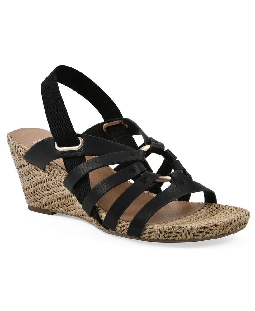 White Mountain Women's Ataps Round Toe Wedge Sandals