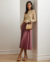Lauren Ralph Lauren Women's Cable-Knit Cotton-Blend Boatneck Sweater, Regular & Petite
