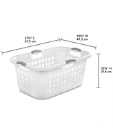 Sterilite Ultra 2 Bushel Plastic Clothes Hamper Laundry Basket, 6 Pack, White