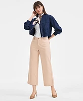 On 34th Women's Cropped Linen Utility Bomber, Exclusively at Macy's