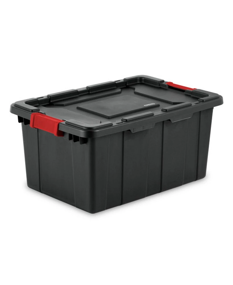 Sterilite 15 Gallon Durable Rugged Industrial Tote with Red Latches, 18 Pack