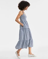 On 34th Women's Woven Printed Tiered Scoop-Neck Tank Midi Dress, Exclusively at Macy's