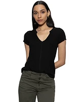 Sanctuary Women's The New Girl Split-Neck Short-Sleeve T-Shirt