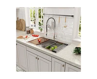 Casainc 33" L x 22" W Drop-in Stainless Steel Kitchen Sink with Faucet Included