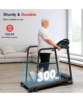 Redliro Walking Treadmill with Long Handrails for Seniors 300lbs 2.25HP Recovery Fitness Exercise Machine for Home