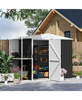 Outsunny 8 x 4ft Metal Shed, Outdoor Shed with Lock, Warm