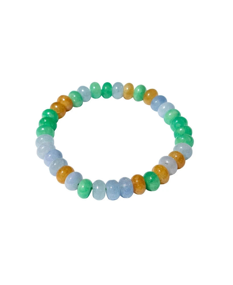 Lavender field-Beaded jade bracelet