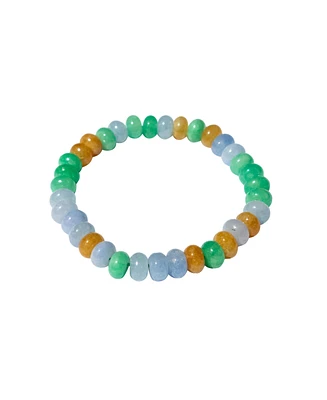 Lavender field-Beaded jade bracelet