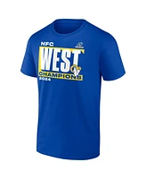 Fanatics Men's Royal Los Angeles Rams 2024 Nfc West Division Champions Conquer T-Shirt