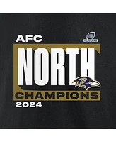 Fanatics Women's Black Baltimore Ravens 2024 Afc North Division Champions Conquer Long Sleeve V-Neck T-Shirt