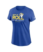 Nike Women's Royal Los Angeles Rams 2024 Nfc West Division Champions Locker Room Trophy Collection T-Shirt