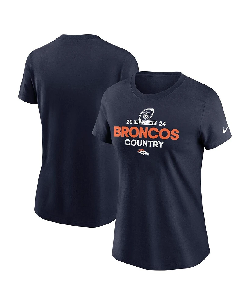 Nike Women's Navy Denver Broncos 2024 Nfl Playoffs T-Shirt