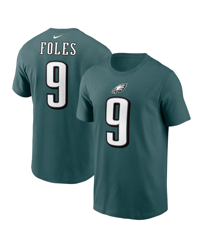 Nike Men's Nick Foles Midnight Green Philadelphia Eagles Retired Player Name Number T-Shirt