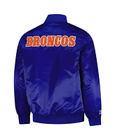 Starter Men's Royal Denver Broncos Exclusive Satin Full-Snap Varsity Jacket