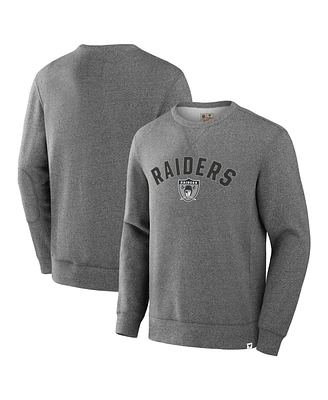 Fanatics Men's Heather Gray Las Vegas Raiders Loop Terry Pullover Sweatshirt