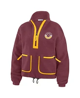 Wear by Erin Andrews Women's Burgundy Washington Commanders Polar Fleece Half-Zip Jacket