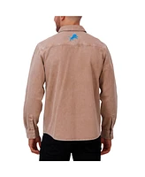 Darius Rucker Collection by Fanatics Men's Brown Detroit Lions Garment Dyed Long Sleeve Full Snap Shirt