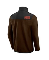 Darius Rucker Collection by Fanatics Men's Brown Cleveland Browns Color Block Polar Fleece Full-Zip Jacket