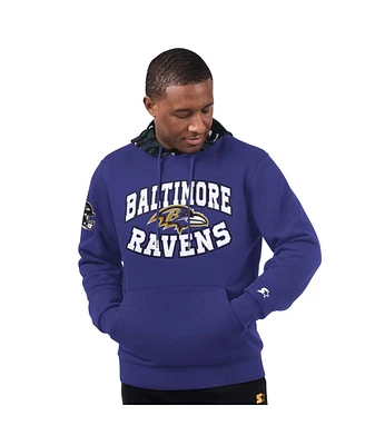 Starter Men's Purple Baltimore Ravens Thursday Night Gridiron Pullover Hoodie