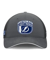 Fanatics Men's Gray Tampa Bay Lightning Authentic Pro Home Ice Trucker Adjustable Hat